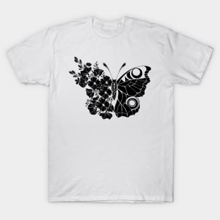 Flower Butterfly with Black California Poppy T-Shirt